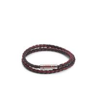 HUGO Brazalete doble de piel trenzada con cierre de la marca - StyleE-DOUBLEBRAID2-BRA, 50532309 Rojo oscuro pcs.