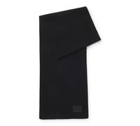 HUGO Bufanda de algodón con insignia de logo - StyleZevon_B, 50551521 Negro pcs.