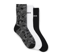 HUGO Paquete de tres pares de calcetines cortos con detalles de logo - Style3P QS RIB CAMO CC, 50546476 Blanco / Gris / Negro 43-46