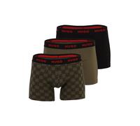 HUGO Paquete de tres calzoncillos bóxer de algodón elástico - StyleBOXERBR TRPLT DESIGN, 50532559 Negro / Verde oscuro M