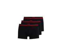 HUGO Paquete de tres calzoncillos de algodón elástico con logos en la cintura - StyleTRUNK TRIPLET PLANET, 50492375 Negro M