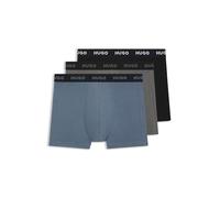 HUGO Paquete de tres calzoncillos bóxer de tiro medio de algodón elástico - StyleBOXERBR TRIPLET PACK, 50532613 Negro / Gris / Azul M