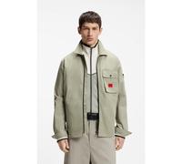 HUGO Camisa con cremallera en loneta de mezcla de algodón con etiqueta con logo - StyleEmmond, 50482701 Cal S