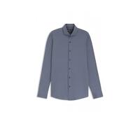 Hugo- Camisa de corte slim en punto de alto rendimiento elástico de fabricación italiana con estampado- Shirts- Hombre- Azul- L- Camisa de corte slim en punto de alto rendimiento elástico de fabricaci