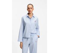 HUGO Camisa de pijama de algodón con logo de corazón - StyleDREEM LS-SHIRT, 50566643 Rayas azul claro M