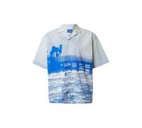HUGO Camisa 'Eligino' azul real / blanco L azul real / blanco
