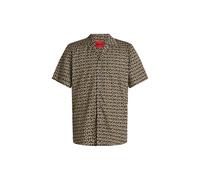 HUGO Camisa relaxed fit en lona de algodón estampado - StyleEllino, 50566558 Beige estampado S
