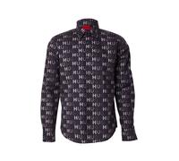 HUGO Camisa 'Ermo' taupe / greige / gris claro / negro S taupe / greige / gris claro / negro