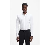 HUGO Camisa extra slim fit en popelín de algodón con cuello italiano - StyleErondo, 50389769 Blanco 46