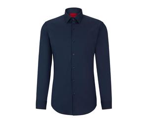 HUGO Camisa Kenno Slim Fit de Mezcla de algodón con Estructura de Popelina, Navy413, 42