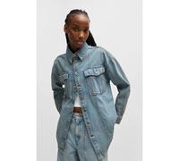 HUGO Camisa larga en denim azul con bolsillos cosidos - StyleGirvana_1_B, 50531715 Celeste XS