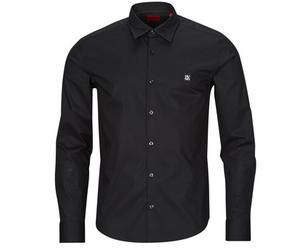 HUGO Camisa manga larga Ermo in Negro EU L