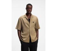 HUGO Camisa oversize fit con detalle de logo apilado - StyleEspino, 50560593 Beige M