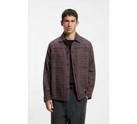 HUGO Camisa oversize fit cropped de algodón con motivo de pata de gallo - StyleEniri, 50570469 Marrón estampado S