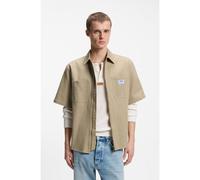 HUGO Camisa oversize fit de algodón elástico - StyleEkyzo, 50565386 Beige L