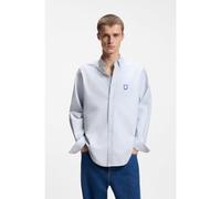 HUGO Camisa oversize fit de algodón Oxford con logo bordado - StyleEbalto_BD, 50561280 Celeste M