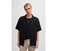 HUGO Camisa oversize fit en algodón con bordado inglés - StyleEspino, 50539344 Negro L