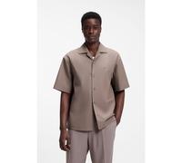 HUGO Camisa oversize fit en algodón con tacto de papel - StyleEspino, 50560580 Marrón claro S