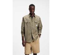 HUGO Camisa oversize fit en popelín de algodón a cuadros - StyleEbaltow, 50565392 Beige estampado L
