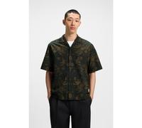 HUGO Camisa oversize fit en popelín de algodón estampado - StyleEspino, 50545377 Verde estampado S