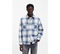 HUGO Camisa oversize fit en sarga de algodón a cuadros - StyleErato, 50556642 Azul estampado S