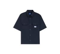 HUGO Camisa oversize fit en sarga de algodón - StyleEkyno, 50517871 Azul oscuro L