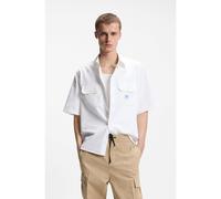 HUGO Camisa oversize fit en sarga de algodón - StyleEkyno, 50517871 Blanco XXL