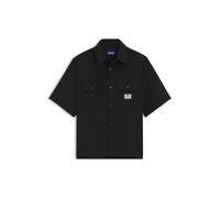 HUGO Camisa oversize fit en sarga de algodón - StyleEkyno, 50517871 Negro XL