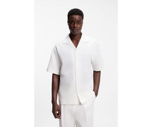 HUGO Camisa oversize fit en sirsaca de algodón elástico - StyleEspino, 50561107 Blanco XXL