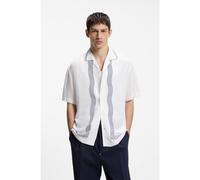 HUGO Camisa oversize fit estampada con cuello cubano - StyleExolino, 50566051 Natural M