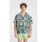 HUGO Camisa playera relaxed fit con estampado integral - StyleBEACH SHIRT RELAXED, 50540065 Azul estampado XL