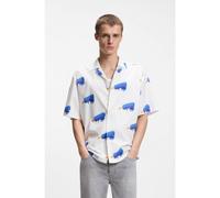 HUGO Camisa relaxed fit con logo estampado - StyleEligino, 50561691 Blanco estampado L