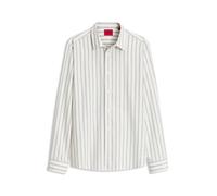 HUGO Camisa relaxed fit en franela de algodón cepillado - StyleEmero, 50549740 Rayas blancas L