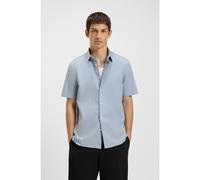 HUGO Camisa relaxed fit en lona de algodón elástico - StyleEbor, 50475668 Celeste XS