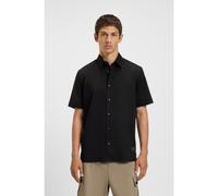 HUGO Camisa relaxed fit en lona de algodón elástico - StyleEbor, 50475668 Negro L