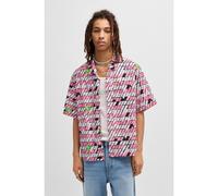 HUGO Camisa relaxed fit en popelín de algodón estampado - StyleEligino, 50539126 Negro estampado M