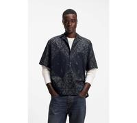 HUGO Camisa relaxed fit en popelín de algodón estampado - StyleEligino, 50565370 Azul estampado M