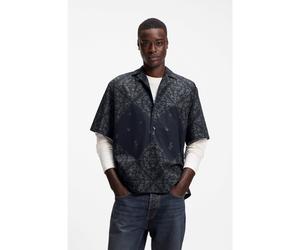 HUGO Camisa relaxed fit en popelín de algodón estampado - StyleEligino, 50565370 Azul estampado XS