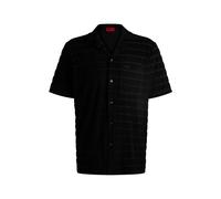 HUGO Camisa relaxed fit en rizo de algodón a rayas - StyleEllino, 50539351 Negro XXL