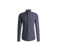 Hugo- Camisa Slim-fit con Estampado Geométrico- Shirts- Hombre- Azul- XL- Camisa Slim-fit con Estampado Geométrico