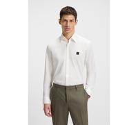 HUGO Camisa slim fit de algodón elástico con logo apilado - StyleErmo, 50505315 Blanco S