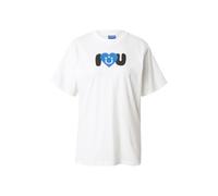 HUGO Camiseta azul claro / negro / blanco M azul claro / negro / blanco