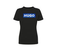 HUGO Camiseta slim fit en algodón con logo encuadrado azul - StyleClassic Tee_B, 50510772 Negro L