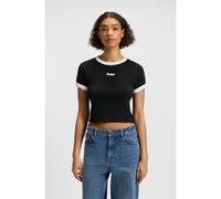 HUGO Camiseta corta de algodón con ribetes y estampado gráfico - StyleDalia_B_1, 50537476 Negro S