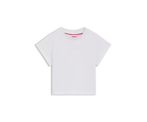 HUGO Camiseta corta para niños de algodón elástico con logo iridiscente - StyleG00389/10P04A, G00389 Blanco 156
