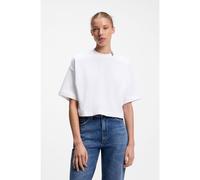 HUGO Camiseta corta relaxed fit en algodón con logo en el cuello - StyleDamelody, 50561189 Blanco S