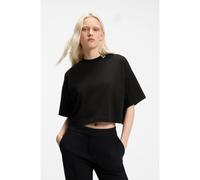 HUGO Camiseta corta relaxed fit en algodón con logo en el cuello - StyleDamelody, 50561189 Negro S