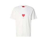 HUGO Camiseta unisex de punto de algodón con estampado de corazones de origami - StyleDalentin, 50553429 Blanco M