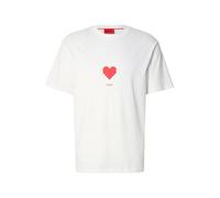 HUGO Camiseta unisex de punto de algodón con estampado de corazones de origami - StyleDalentin, 50553429 Blanco XL