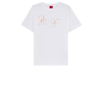 HUGO Camiseta de punto de algodón con ilustración de logo - StyleDamacia_5, 50544868 Blanco L